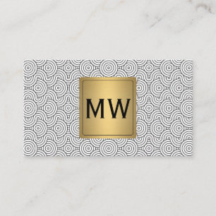 metaalgoud Monogram Abstracte Wavy cirkels Visitekaartje