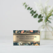 Metaalgoud | Mooie bloemen Visitekaartje (Staand voorkant)