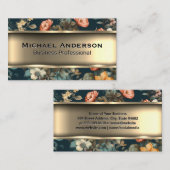 Metaalgoud | Mooie bloemen Visitekaartje (Voorkant / Achterkant)