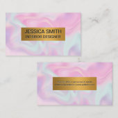Metaalgoud | Pastel vloeibare achtergrond Visitekaartje (Voorkant / Achterkant)