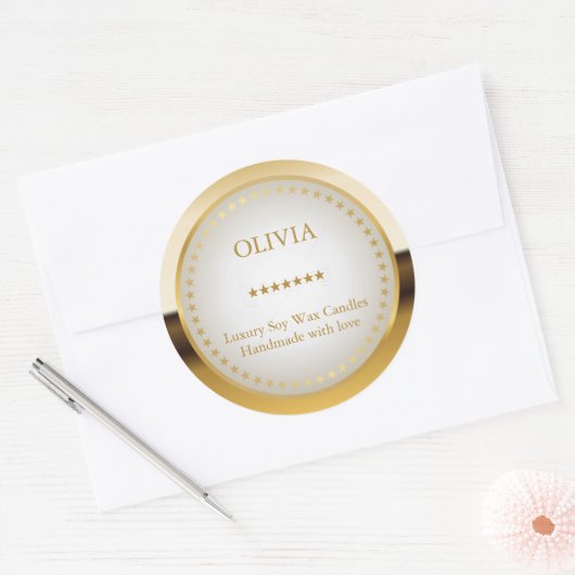 Metaalgoud Ronde Sticker (Envelop)