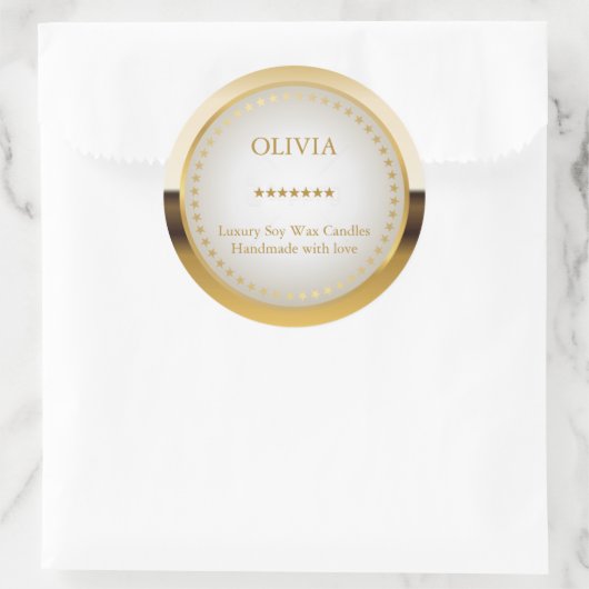 Metaalgoud Ronde Sticker (Tas)