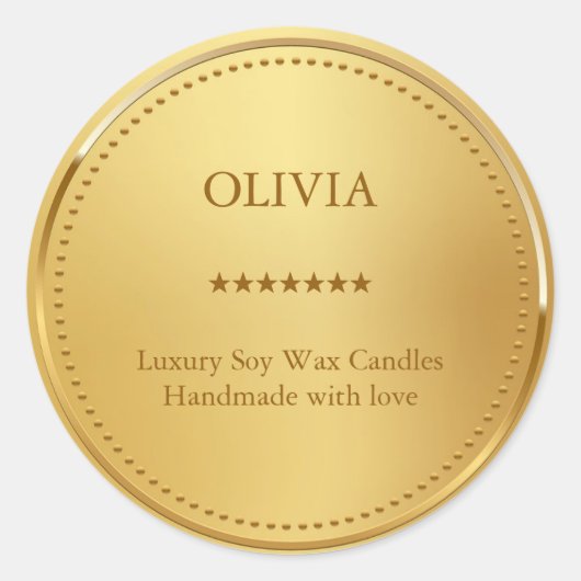 Metaalgoud Ronde Sticker (Voorkant)