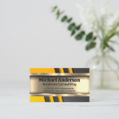 metaalgoud | Yellow Black Industrial Visitekaartje (Staand voorkant)