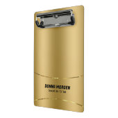 Metaalgouden achtergrond en stripe lijst mini klembord (Angled2)