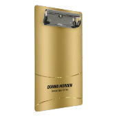 Metaalgouden achtergrond en stripe lijst mini klembord (Schuin)