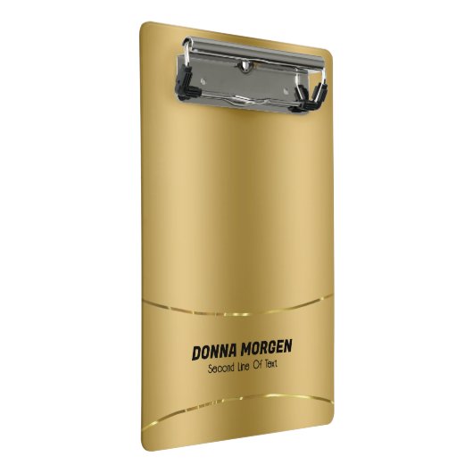 Metaalgouden achtergrond en stripe lijst mini klembord (Schuin)