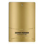 Metaalgouden achtergrond en stripe lijst mini klembord (Achterkant)