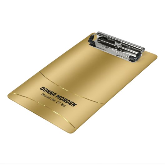Metaalgouden achtergrond en stripe lijst mini klembord (Angled3)