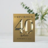 Metaalgouden folie 40e verjaardag (Staand voorkant)