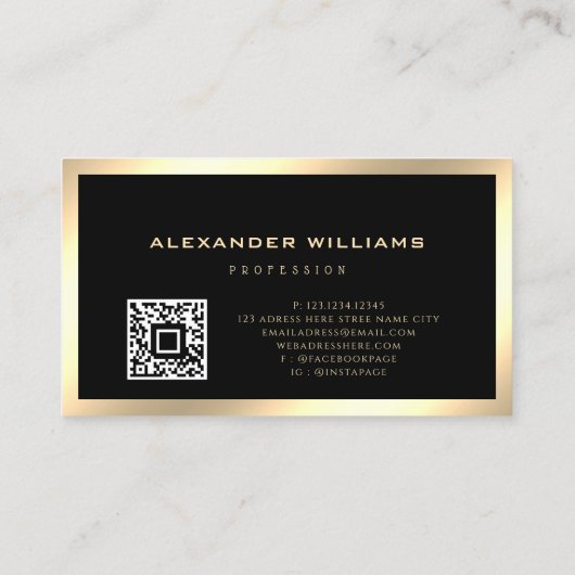 Metaalgoudkappers QR Code Scisser Visitekaartje (Achterkant)
