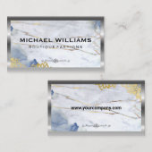 Metaalgrens | Blauwe goudmarmer Visitekaartje (Voorkant / Achterkant)