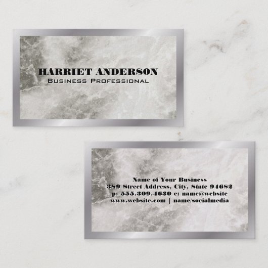 Metaalgrens | Marmer Visitekaartje (Voorkant / Achterkant)