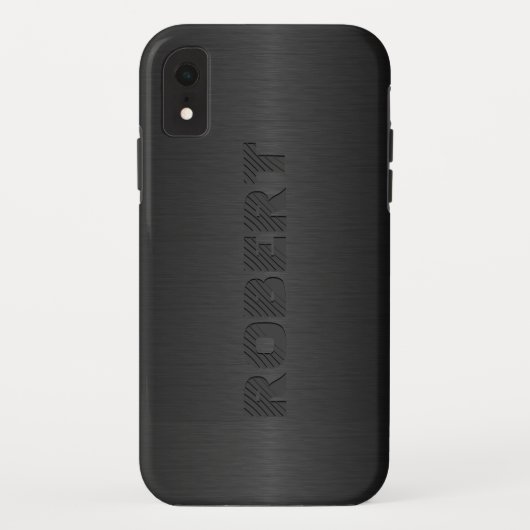 Metaalgrijs geborsteld aluminium uiterlijk Case-Mate iPhone case (Achterkant)