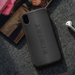 Metaalgrijs geborsteld aluminium uiterlijk iPhone XR hoesje