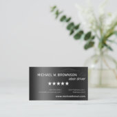 Metaalgrijs zilveren minimale bestuurder auto visitekaartje (Staand voorkant)