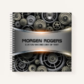 Metaalgrijze textuurachtergronddruk notitieboek (Voorkant)