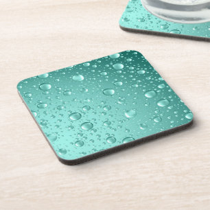 Metaalgroene Blauwgroen-groene Abstracte Regenneer Drankjes Onderzetter