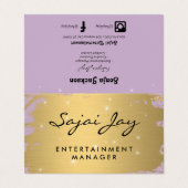 Metaalgulzige Paars met penselen Visitekaartjes (Buitenkant ongevouwen)