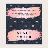 Metaalhoudend leder | Roze geborsteld Visitekaartjes (Buitenkant ongevouwen)