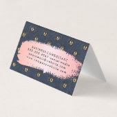 Metaalhoudend leder | Roze geborsteld Visitekaartjes (Achterkant)