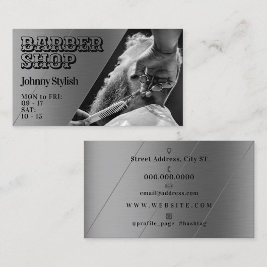 Metaalhoudende smeltkroes visitekaartje (Voorkant / Achterkant)