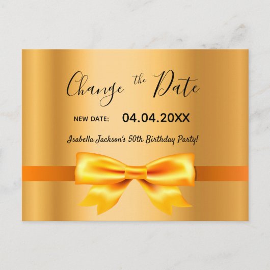 Metaalhoudende wijziging van de datum van de goudf briefkaart (Voorkant)