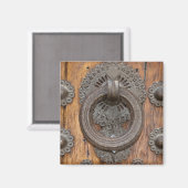 Metaalknop op oude houten deur magneet (Voorkant / Achterkant)