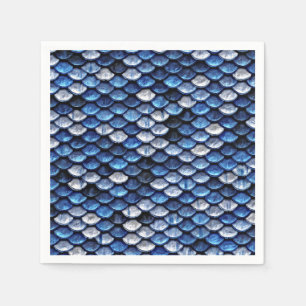 Metaalkobalt Blue Fish Scaling Pattern Servetten
