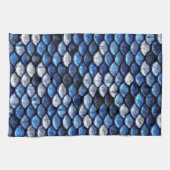 Metaalkobalt Blue Fish Scaling Pattern Theedoek (Horizontaal)