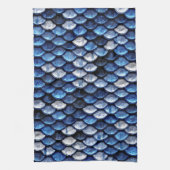 Metaalkobalt Blue Fish Scaling Pattern Theedoek (Verticaal)