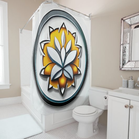 Metaalorchidee: Roze en gele extravaganza Douchegordijn (In situ)