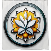 Metaalorchidee: Roze en gele extravaganza Douchegordijn (Voorkant)