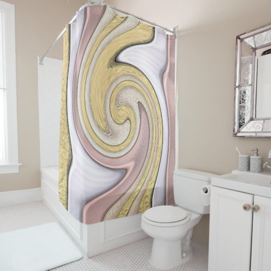 Metaalpatroon met lijm douchegordijn (In situ)