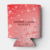 Metaalrode Abstracte Regenneerslag Blikjeskoeler (Achterkant)