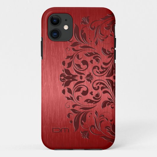 Metaalrode aluminium met penseelkleurige rand Case-Mate iPhone case (Achterkant)