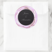 Metaalroze Zachte Roze Ronde Sticker (Tas)