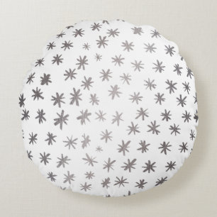 Metaalsterren - zilver rond kussen