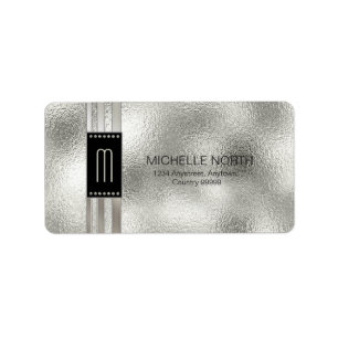 Metaalstrips op Glass Monogram Beige ID443 Etiket