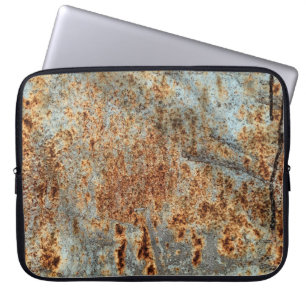 Metaaltextuur met krassen en scheuren. VINTAGE d Laptop Sleeve