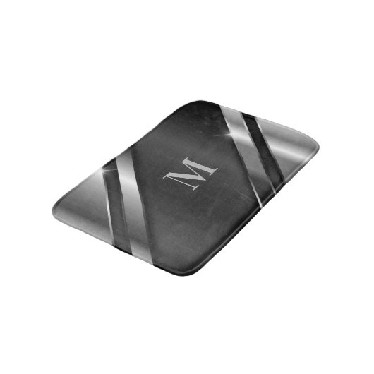 Metaaltextuur monogram badmat (Gekanteld)