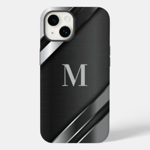 Metaaltextuur monogram Case-Mate iPhone 14 hoesje