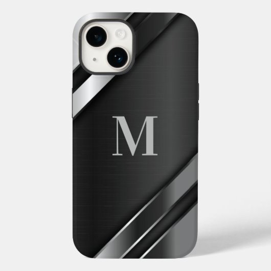 Metaaltextuur monogram Case-Mate iPhone case (Achterkant)