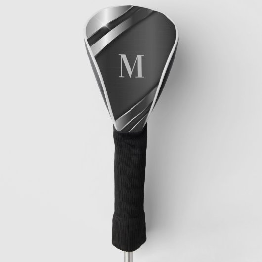 Metaaltextuur monogram golfheadcover (Voorkant)