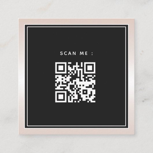 Metaalverloop QR-code en sociale media toevoegen L Vierkante Visitekaartje (Achterkant)