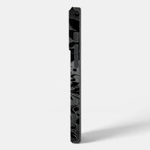 Metaalzwart geborsteld aluminium & zwarte kant Case-Mate iPhone case (Achterkant / Links)