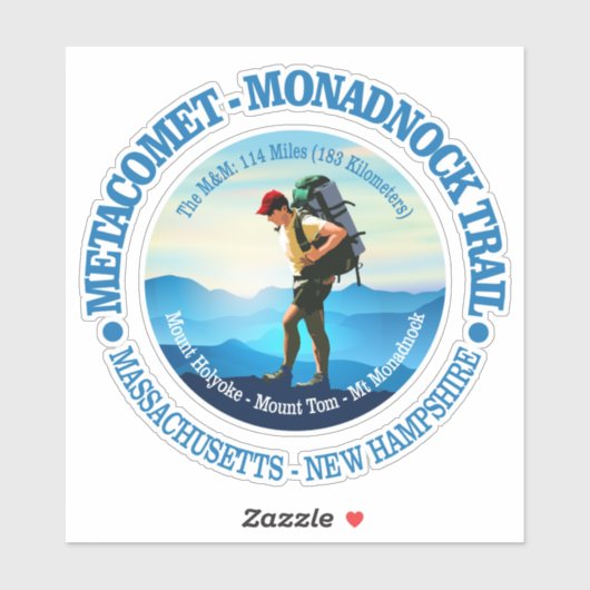 Metacomt-Monadnock Trail (wandelroute C) Sticker (Vel)