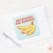 Metafoor Grappige typografie Vierkante Sticker (Envelop)