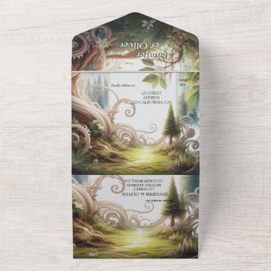 Metafysische tijdloze Spirituele fantasiethema's All In One Uitnodiging (Buitenkant)