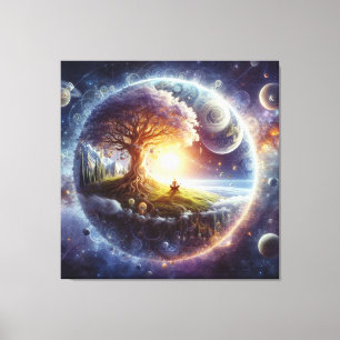 Metafysische tijdloze Spirituele fantasiethema's Canvas Afdruk